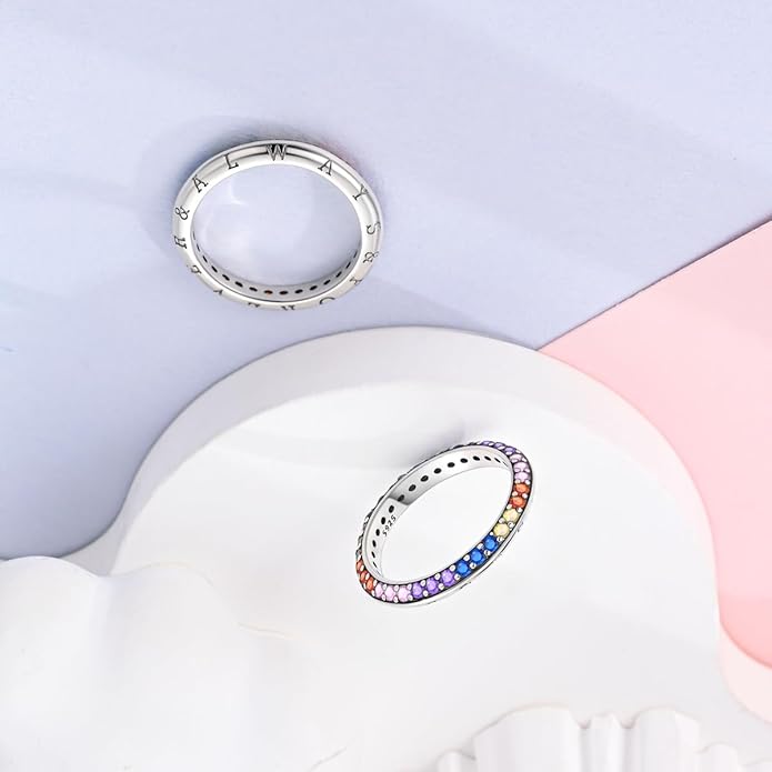 NARMO 925 Sterling Silver Rings for Women Evil Eyes Rings Entwined Line Cubic Zirconia Rings Simple Stackable Finger Rings Engagement Ring Personality Rings Size 6-9