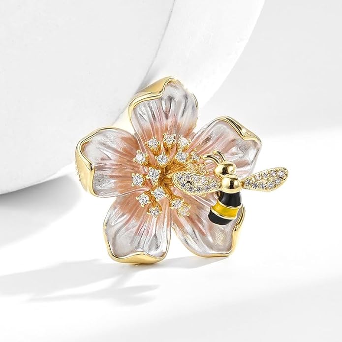 UNVAK Rhinestone Flower Brooch - Crystal Flower Pin for Women - Valentine's Day & Mother's Day Gift