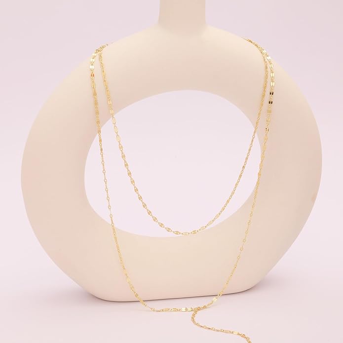 Lariat Necklace for Women, Dainty Long Necklaces, 14k Gold/Silver Plated Y-Shaped Drop Chain Necklace, Simple Layered Necklaces, Trendy Jewelry Gifts for Her