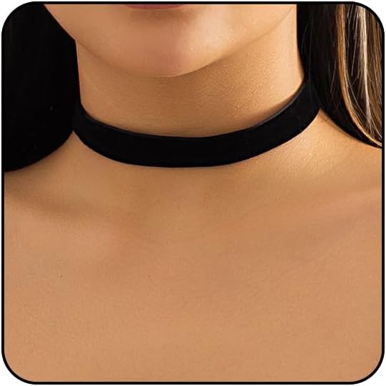 Black Choker Necklaces for Women 90s Red Black Velvet Choker Necklace Thick Thin Chocker Tube Heart Circle Choker Necklace Lace Tatto Collar Necklace Goth Choker Jewelry