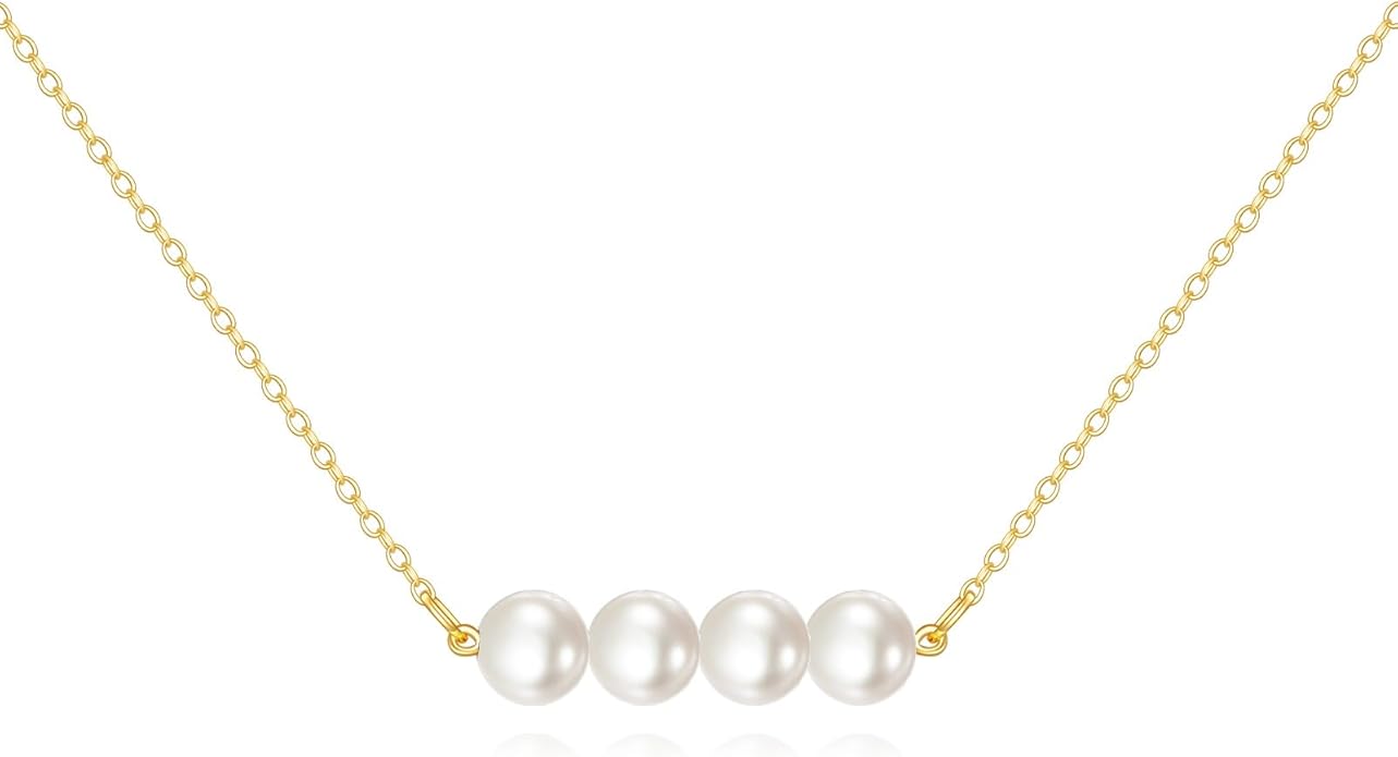 KECHO 14K Real Gold Freshwater Cultured Pearl Pendant Necklace 14K Solid Gold Jewelry Anniversary Birthday Gifts for Women
