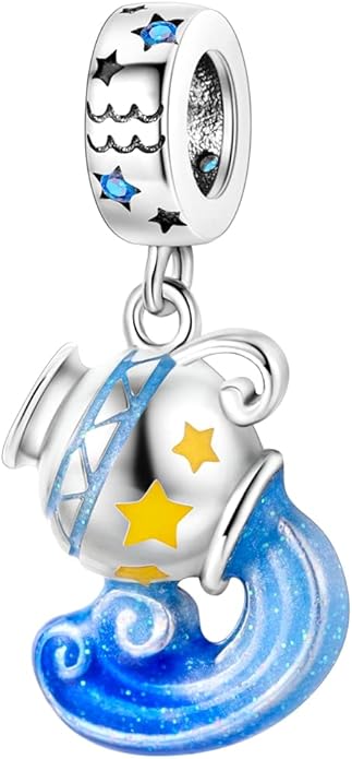 Parmuz Zodiac Sign Charms for Bracelet Necklace 925 Sterling Silver Charms 12 Constellation/Horoscope Star Dangle Birthstone Beads, Birthday Jewelry Gifts for Women Men