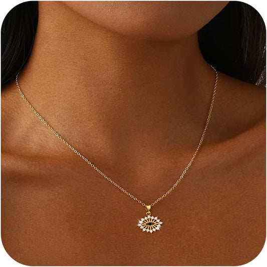 Evil Eye Necklace for Women,Dainty 14K Gold/Sterling Silver Plated Evil Eye Pendant Necklace Tiny Boho CZ Diamond Necklace Cute Trendy Lucky Protection Jewelry Gift for Women
