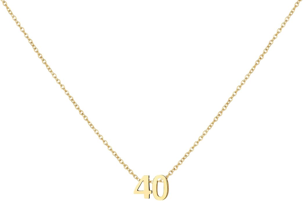 Number Necklace for Women Dainty 18K Gold Plated Pendant Necklace Charm Birth Month Personalized Jewelry Birthday Gift