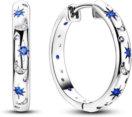 925 Sterling Silver Women Earrings, Sparkling Star and Moon Earrings, Various Hypoallergenic Earrings, Best Gift for Women