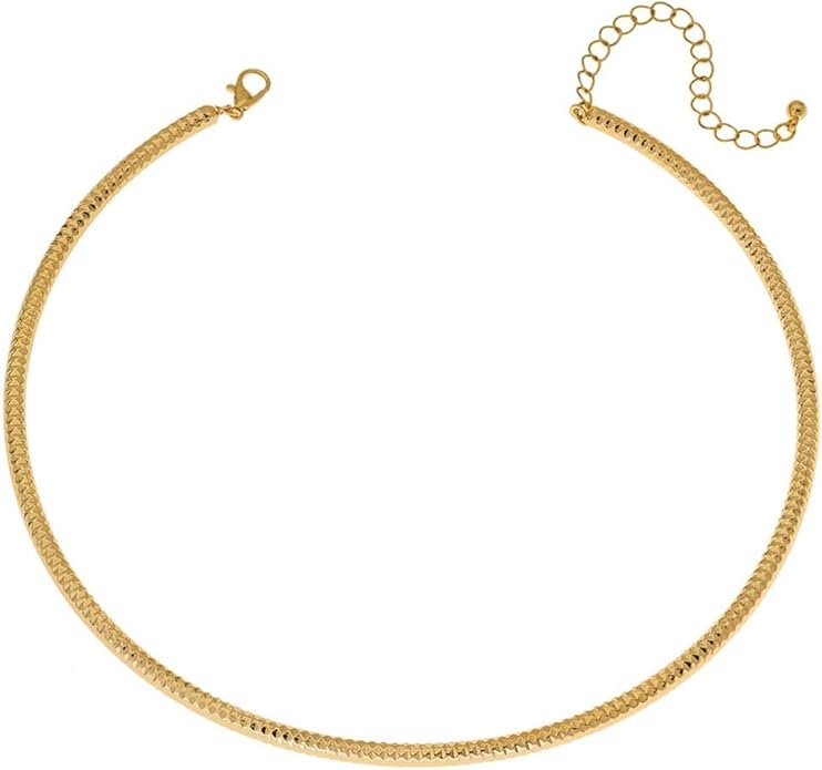 Gold Collar Necklace for Women Trendy African Jewelry Minimalist Statement Choker Metal Jewelry Gifts for Parties, Evenings, and Everyday Wear