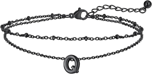FaithHeart Initial Ankle Bracelets for Women, Waterproof 14k Gold Plated Initial Anklets Non Tarnish Stainless Steel Layered Anklet Summer Beach Foot Jewelry