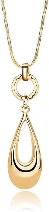 Long Necklaces for Women Waterdrop Pendant Sweater Layered Y Statement Bohemian Silver Chain Necklace with Gifts Box Jewelry