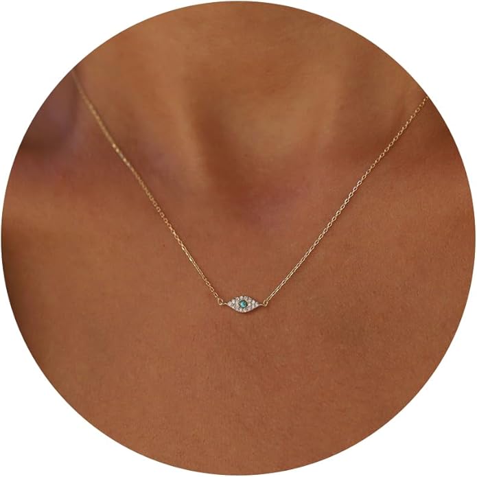 Gold Necklace for Women-14k Gold Plated Infinity Necklace Star Of David Necklace Evil Eye Cross Pendants Heart Dainty Gold Necklace For Women