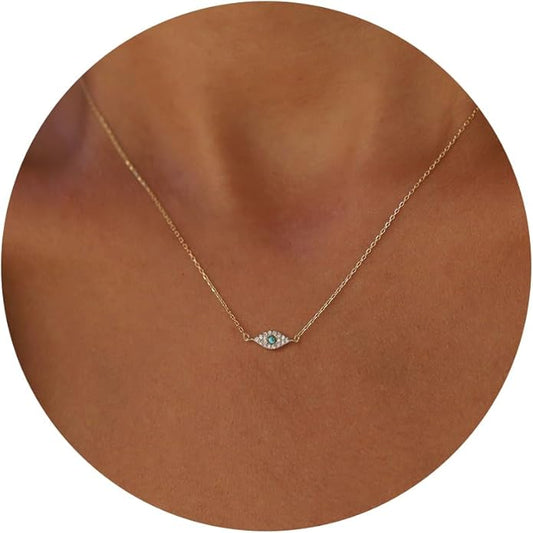 Gold Necklace for Women-14k Gold Plated Infinity Necklace Star Of David Necklace Evil Eye Cross Pendants Heart Dainty Gold Necklace For Women