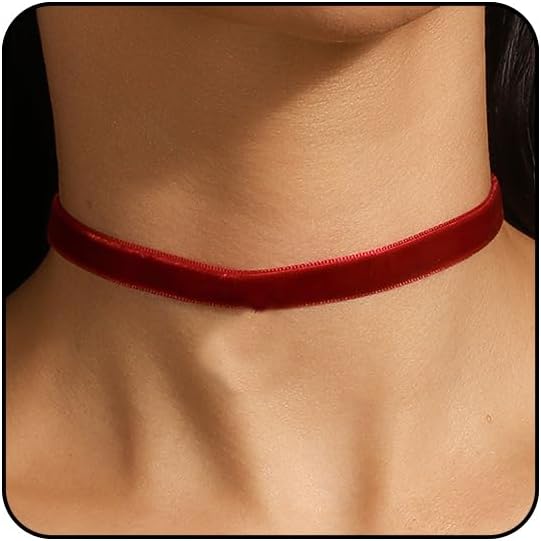 Black Choker Necklaces for Women 90s Red Black Velvet Choker Necklace Thick Thin Chocker Tube Heart Circle Choker Necklace Lace Tatto Collar Necklace Goth Choker Jewelry