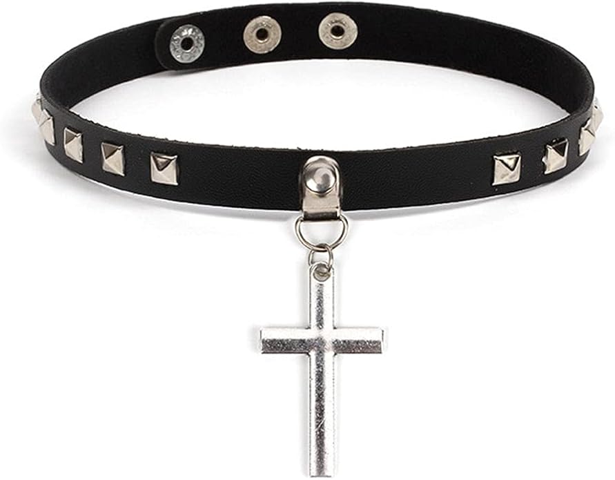 Gothic Choker Necklace Black Geometric Leather Collar Necklace Fashion Punk Jewelry for Women