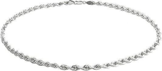 Savlano 925 Sterling Silver Solid Italian Figaro, Rope,Herringbone, Curb, Ball Bead, Snake, Mariner Chain Anklet for Women, Comes in 0.8mm - 5mm With Gift Box