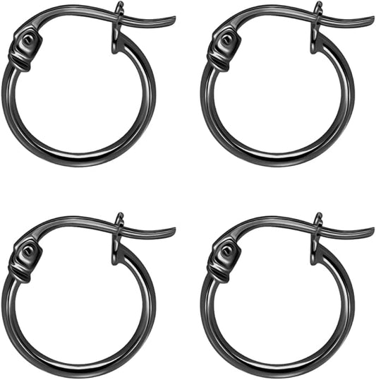 SEA OF ICE 925 Sterling Silver Hoop Earrings for Women - Hypoallergenic Earrings for Women in Sterling Silver, Yellow Gold, Rose Gold or Black Rhodium | Sizes 12MM, 15MM, 20MM or Multipack