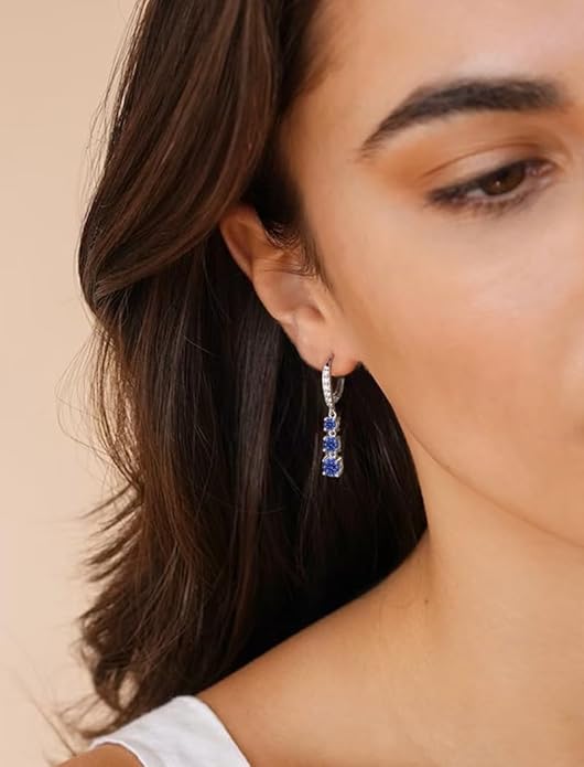 Starchenie Dangle Drop Earrings for Women 925 Sterling Silver Leverback Earrings Birthstone Jewelry