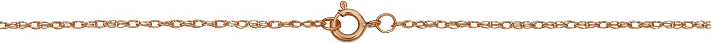 Kooljewelry Real 14k Rose Gold Rope Chain Pendant Necklace for Women (0.7 mm, 0.9 mm, 1 mm or 1.3 mm)