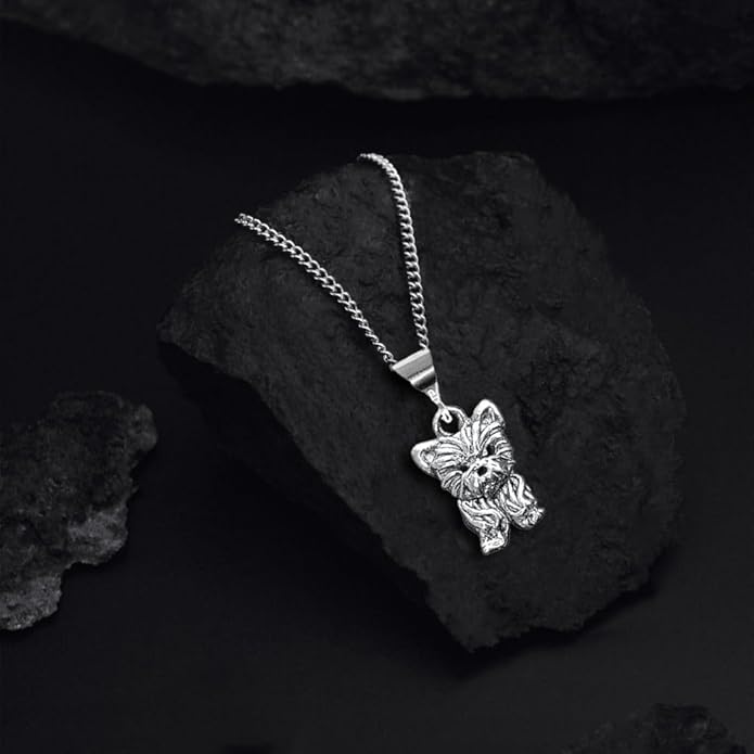 Sterling Silver Yorkie Pendant Gifts for Women - Yorkshire Terrier Gifts – Handcrafted in the USA