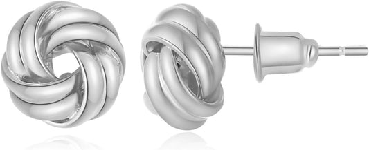 14K Gold Plated Knot Earrings for Women Gold Silver Earrings Heart Link Drop Dangle Earring Chunky Golden Knotted Statement Jewelry