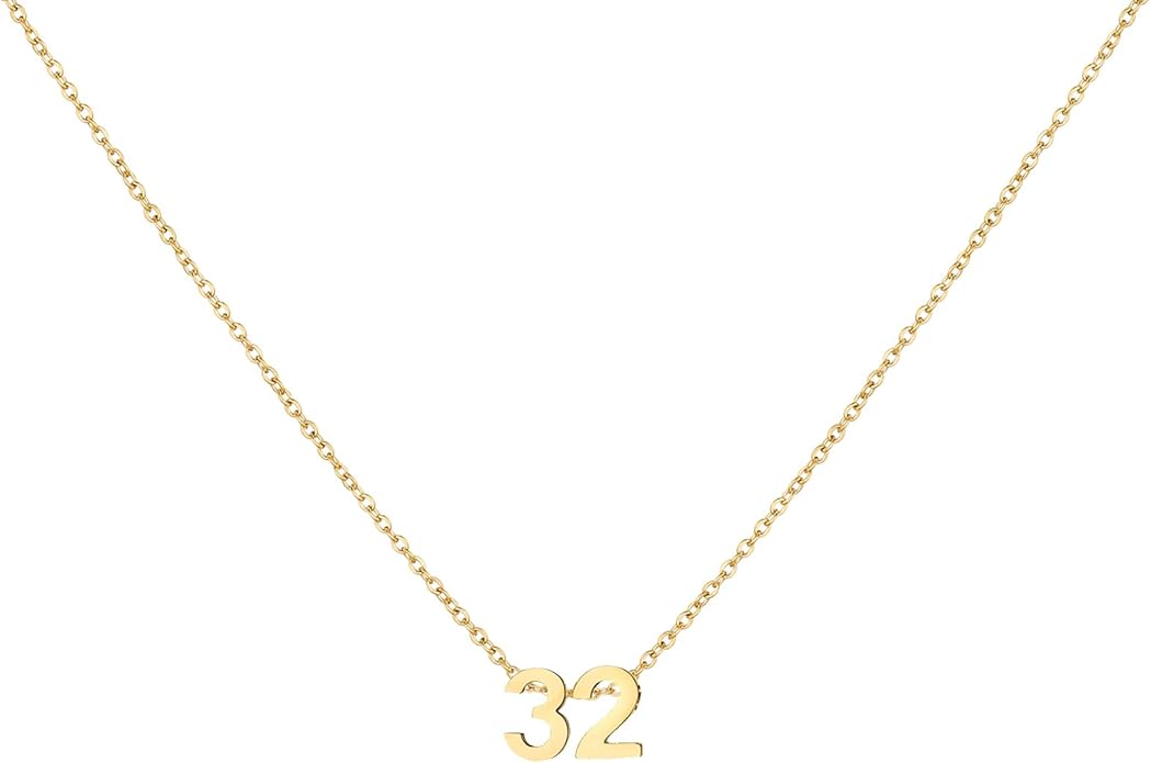 Number Necklace for Women Dainty 18K Gold Plated Pendant Necklace Charm Birth Month Personalized Jewelry Birthday Gift