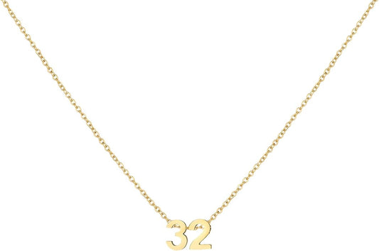 Number Necklace for Women Dainty 18K Gold Plated Pendant Necklace Charm Birth Month Personalized Jewelry Birthday Gift