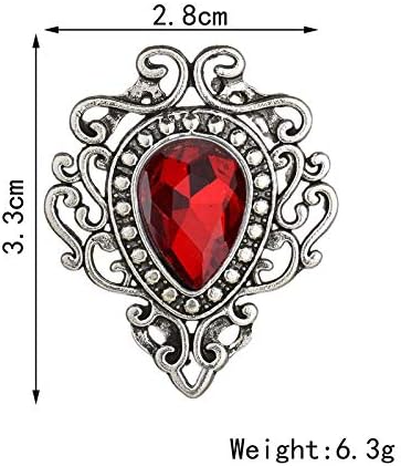 Vintage Silver Color Men's Brooches for Women Lovely Water Drop Badge Flame Crystal Brooch Lapel Pins Fashion Jewelry
