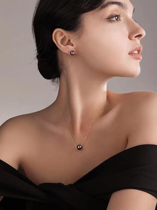 Gifts for Wife Women - Tahitian-Black-Pearls-Earrings for Wedding Anniversary Gfits Jewelry, Birthday Gift for Women, Christmas, Mother's Day & Valentine's Day Gifts for Her