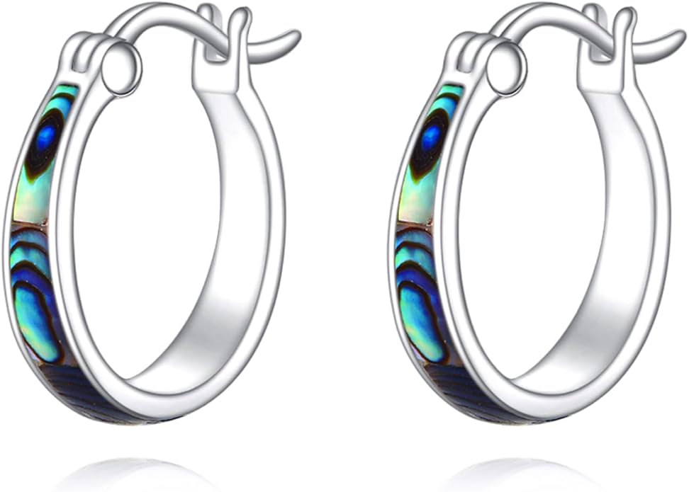 Sterling Silver Hoop Earrings Small Hoop Sun/Leaf/Triangle Huggie Earrings for Women Hypoallergenic