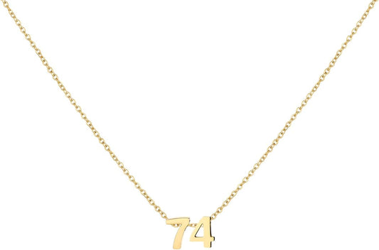 Number Necklace for Women Dainty 18K Gold Plated Pendant Necklace Charm Birth Month Personalized Jewelry Birthday Gift