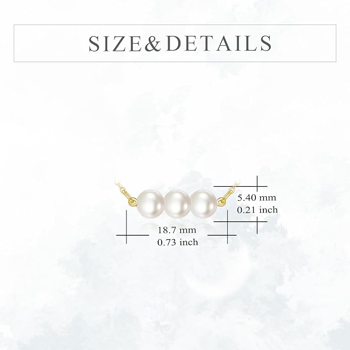 KECHO 14K Real Gold Freshwater Cultured Pearl Pendant Necklace 14K Solid Gold Jewelry Anniversary Birthday Gifts for Women