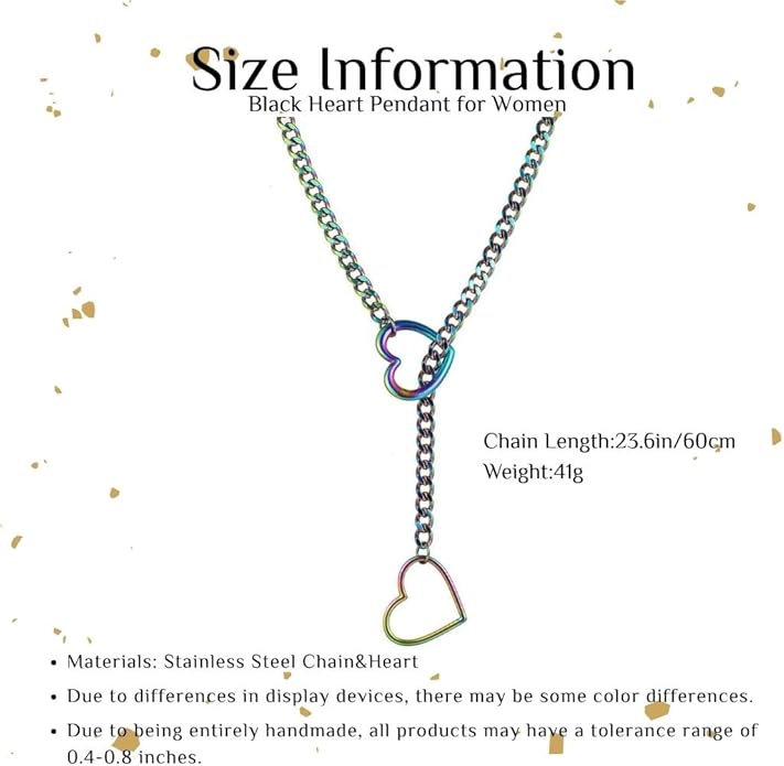 Artmiss Statement Chain Necklace Thick Link Choker with Heart Pendant Heavy Stainless Steel Industrial Unisex Statement Jewelry Gift for Women Men