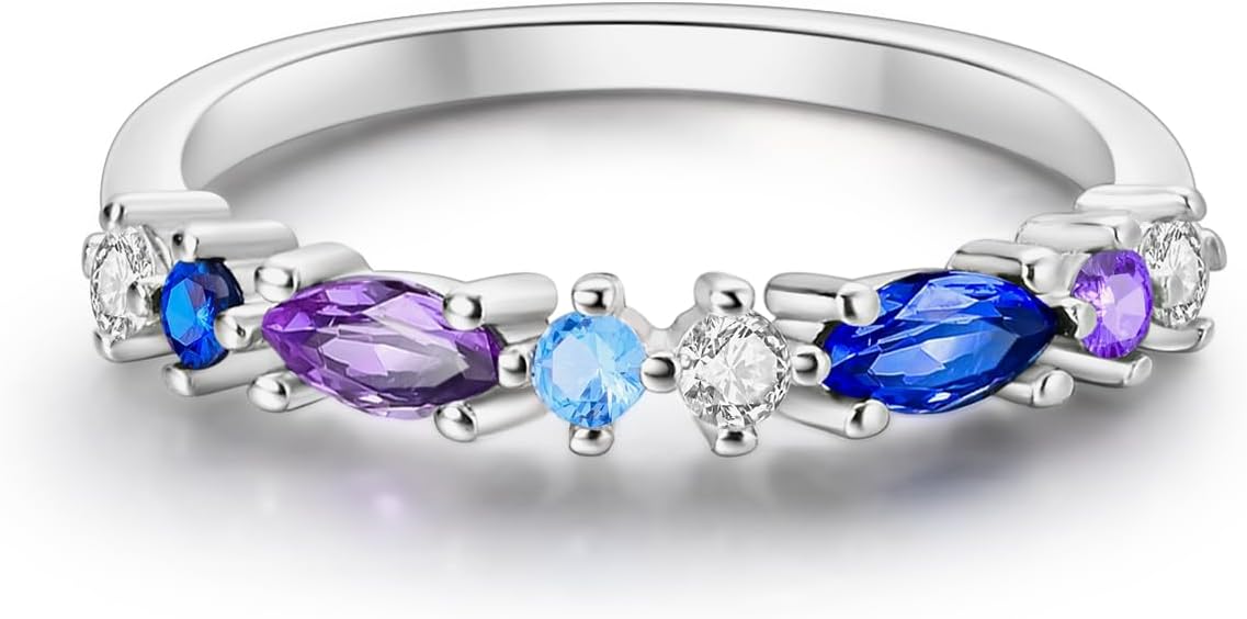 NARMO 925 Sterling Silver Rings for Women Evil Eyes Rings Entwined Line Cubic Zirconia Rings Simple Stackable Finger Rings Engagement Ring Personality Rings Size 6-9