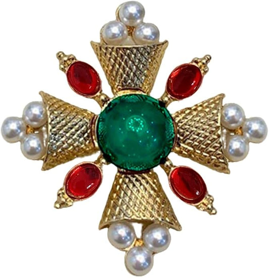 JKQBUX Versailles series Baroque elegant Brooches Pin for Women Men Girls Retro Court Pearl Corsage Pin delicate accessory