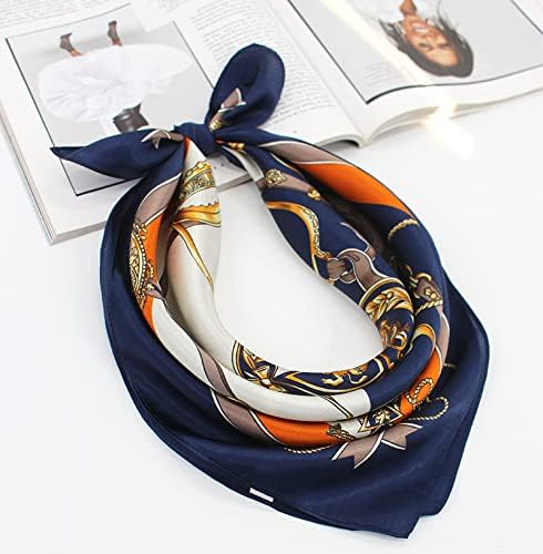 ANDANTINO 100% Mulberry Silk Scarf -21” Lightweight Square Neckerchief – Breathable Digital Printed Scarves with Gift Packed