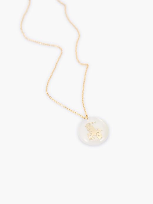 Zodiac Sign Necklace – Mother of Pearl Pendant – Available in Two Finish 925 Sterling Silver and 14K Gold Plated – Adjustable Chain – Horoscope Jewelry Gift with Zodiac Card & Gift Box