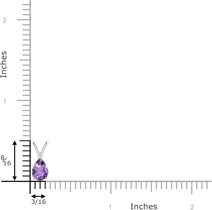 Angara Natural Amethyst Solitaire Pendant for Women | V-Bale Pear-Shaped Amethyst Solitaire Pendant in 14K Solid Gold/Silver/Platinum | February Birthday, Anniversary, Gemstone Jewellery Gift