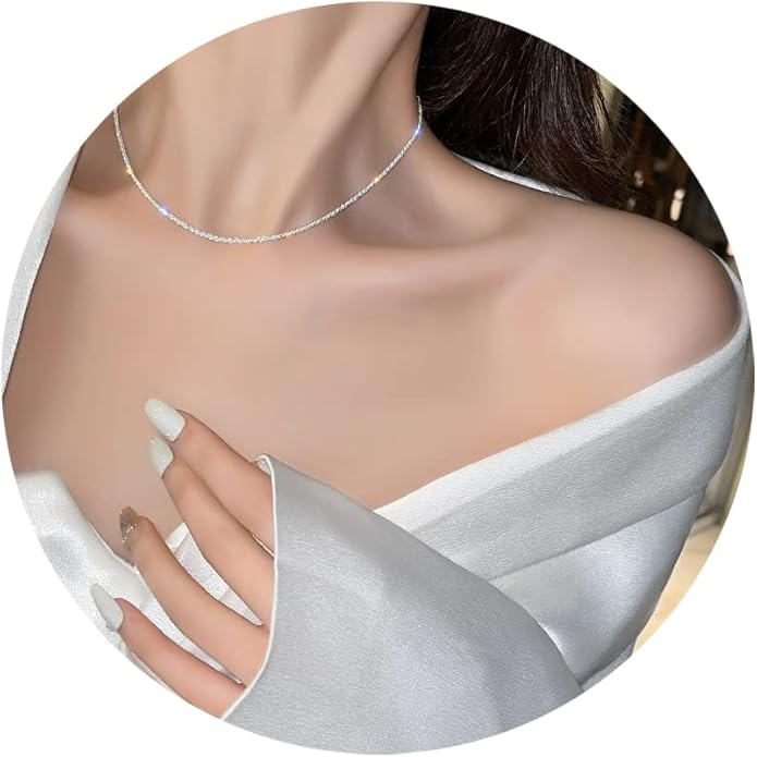925 Sterling Silver Singapore Chain Lobster Clasp Paperclip Necklace for Women Sparkling Chain 2mm2.5mm3mm4mm5mm Gifts for Her