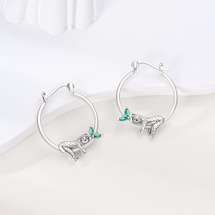 NARMO 925 Sterling Silver Hoop Earrings for Women Hypoallergenic Lightweight Simple Huggie Hoop Earrings Twisted Hoop Earrings Colorful Cubic Zirconia Hoop Earrings Rainbow Hoop Earrings