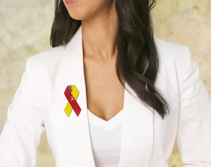 1/2/5/10/25/50/100pcs Satin Awareness Ribbon Pins (Pick your color), for Cancer & Disease Awareness, Bulk Quantities for Fundraising, Events, Gift Giving