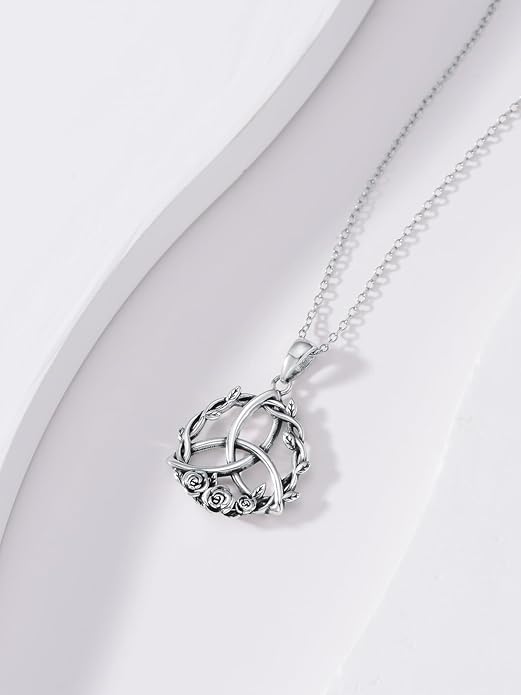 Seiyang 925 Sterling Silver Mustard Seed/Cross/Star of David/Triquetra Trinity Knot/Celtic/Claddagh Necklace Christian/Irish Jewelry Gifts for Women Mom Her
