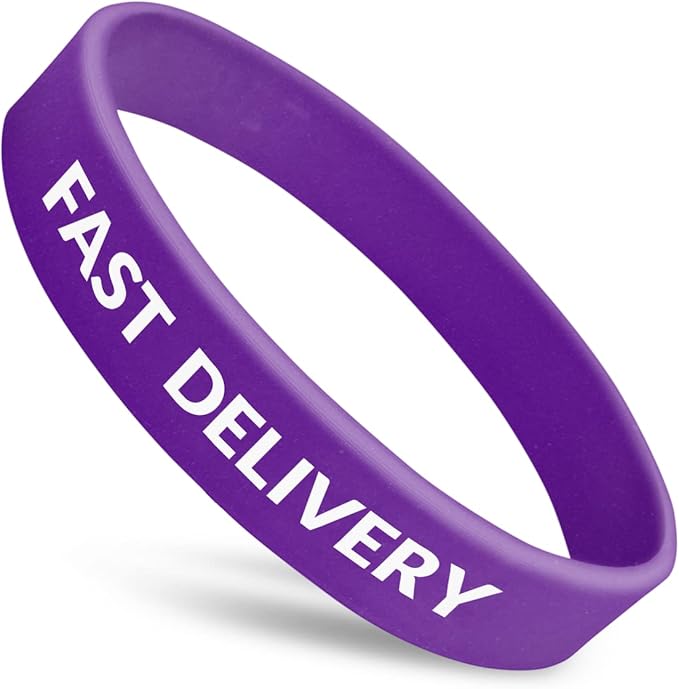 Super Rush Wristbands | Fast Delivery | Fully Customizable | Great For Events, Fundraisers & Promotions | 1/2" Wide | Available In Bulk