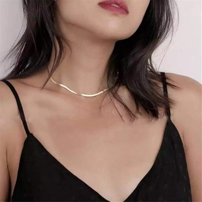 Turandoss Dainty Layered Choker Necklace, Handmade Y Pendant Necklace Multilayer Bar Disc Necklace Adjustable Layering Choker Necklaces for Women