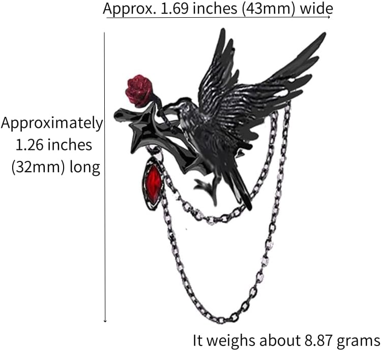 original design Hip Hop Gothic brooch Crow Lady Party gift M3362