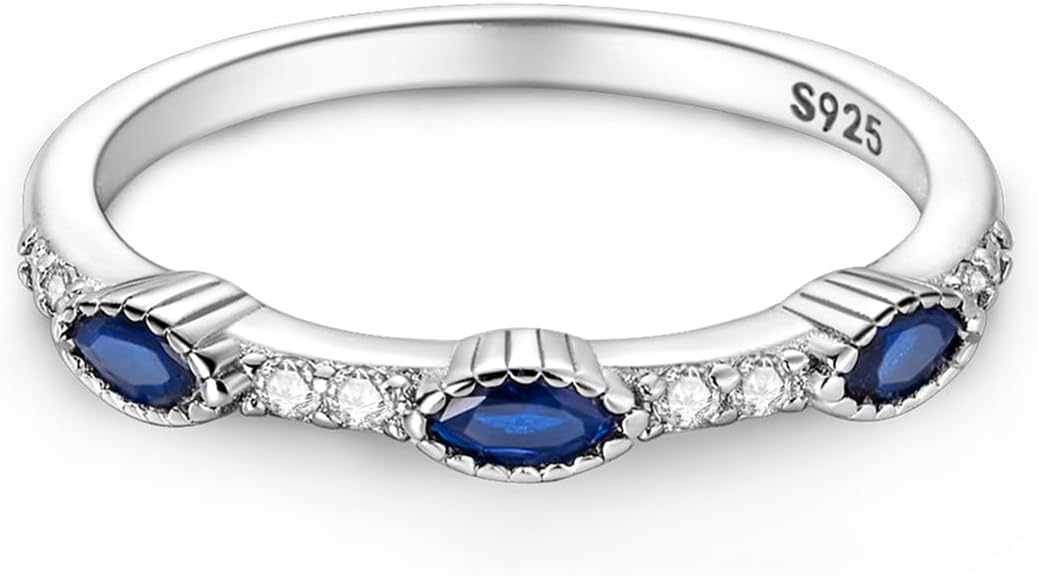 NARMO 925 Sterling Silver Rings for Women Evil Eyes Rings Entwined Line Cubic Zirconia Rings Simple Stackable Finger Rings Engagement Ring Personality Rings Size 6-9