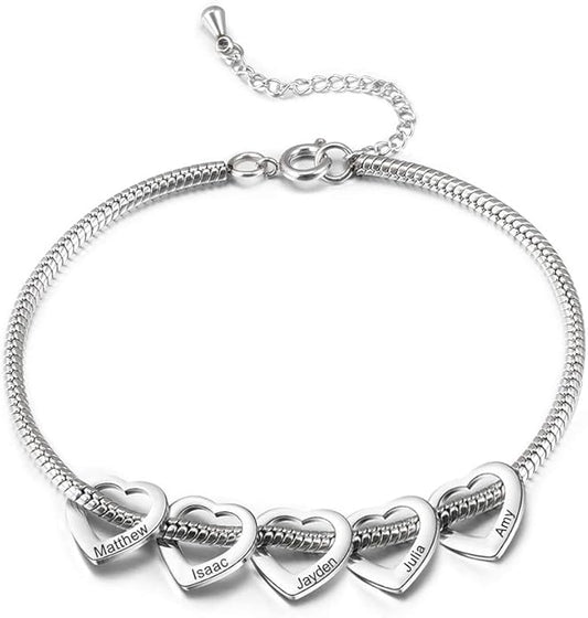 Personalized Anklets for Women Adjustable Silver Gold Anklets with Heart Name Initial Ankle Bracelets for Women Jewelry Gifts for Mom Her