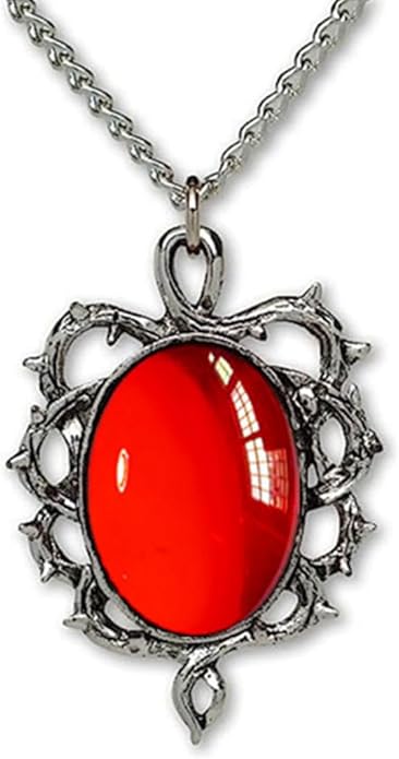 MIFYNN Gothic Stardust Crystal Cameo Necklace Red Purple Crystal Pendant Necklace Vintage Satan Demon Halloween Jewelry for Women