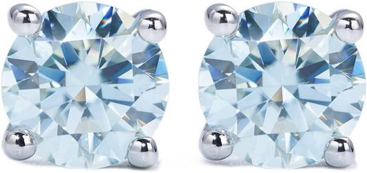 IMOLOVE Moissanite Stud Earrings for Women in Sterling Silver Hypoallergenic 1-3CT D Color Round Cut Moissante Earrings