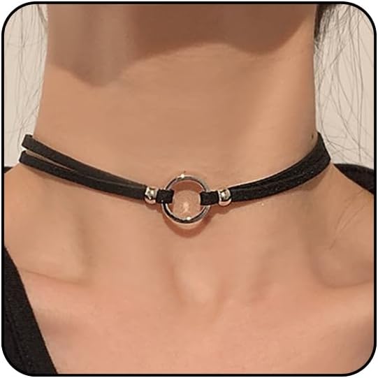 Black Choker Necklaces for Women 90s Red Black Velvet Choker Necklace Thick Thin Chocker Tube Heart Circle Choker Necklace Lace Tatto Collar Necklace Goth Choker Jewelry