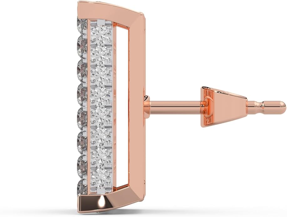 WHY SO SILVER INC 0.89 Ctw Natural Diamond Pave-Set Square Stud Earrings for Women | 925 Sterling Silver | Color I-J, Clarity I2-I3 | Fine Jewelry Gift Box Included