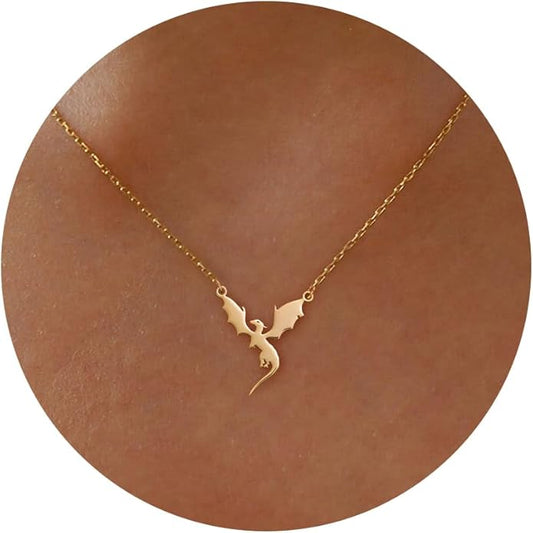 Gold Necklace for Women-14K Gold Plated Bow,Dragon,Shell, Palm Tree, Seahorse, Conch Shell,Sardines, Cowboy Boot,Bat,Bunny Pendant Beachy Jewelry for Women Gifts