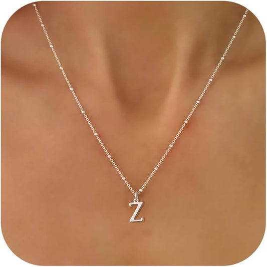 Initial Necklaces for Women Dainty Gold Letter Pendant Necklace 14k Gold Plated A-Z Name Necklaces Cute Charm Choker Necklace Fashion Accessories Non Tarnish Trendy Jewelry Gift